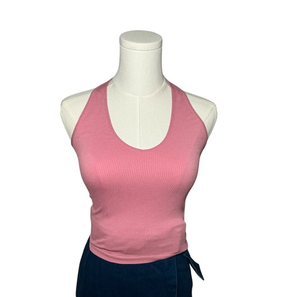 Out From Under Pink Ribbed Halter Tank Top Medium - Picture 1 of 4